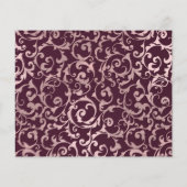 ラズベリーとバラ金ゴールド写真の結婚式の日付を保存 (裏面)