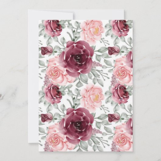 ラズベリーとピンクの水色牡丹ウェディングシャワー (裏面)