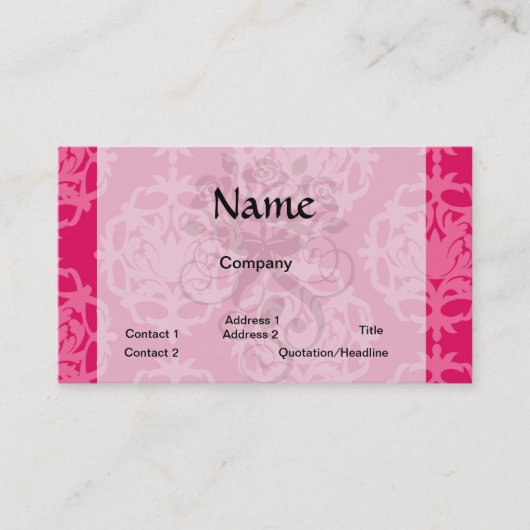 ラズベリーとピンクダマスク 名刺 (正面)