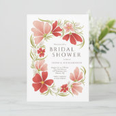 ラズベリーと赤面はっきりしたフローラシャワー招待状 招待状 (スタンド正面)