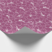 ラズベリーに咲く白いハイビスカス ラッピングペーパー (角)