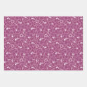 ラズベリーに白い花 ラッピングペーパーシート (正面)