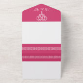 ラズベリーのケルト織りハート オールインワン招待状 (外側)