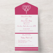 ラズベリーのケルト織りハート オールインワン招待状 (内側)