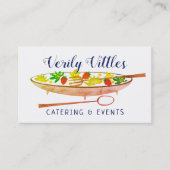 ラズベリーのサラダボールのシェフのケイタリングビジネスカード 名刺 (正面)