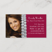 ラズベリーのダイヤモンドのページェントの名刺 名刺 (裏面)