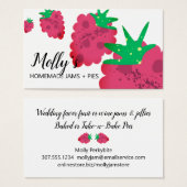 ラズベリーのフルーツジャムパイベーカリーの名刺 (正面&裏面)