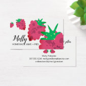 ラズベリーのフルーツジャムパイベーカリーの名刺 (デスク)