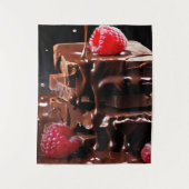 ラズベリーの入ったチョコレートケーキ タペストリー (正面)