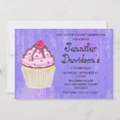 ラズベリーの入った甘いカップケーキ 招待状 (正面)