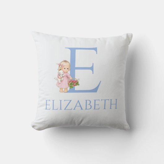 ラズベリーの女の子 - カスタム名 クッション (正面)