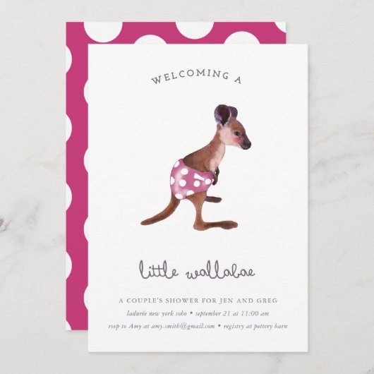 ラズベリーの小さなルー 招待状 (正面/裏面)