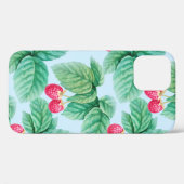 ラズベリーの水色イラストレーション。シームレスp Case-Mate iPhoneケース (裏面 (横))