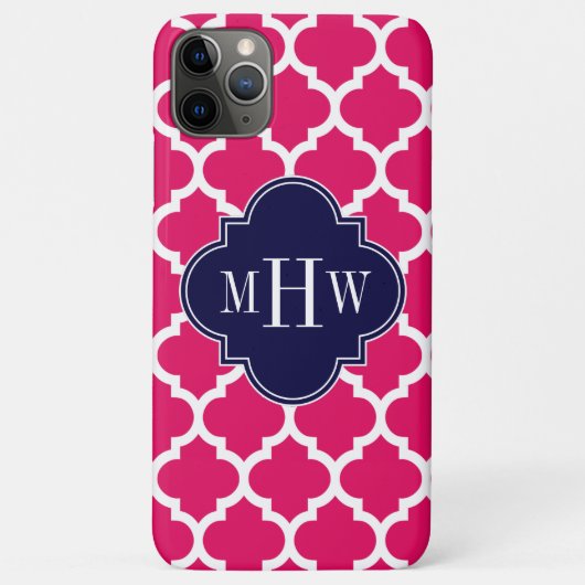 ラズベリーウィットモロッコド#5ネイビー3イニシャルモノグラム Case-Mate iPhoneケース (裏面)