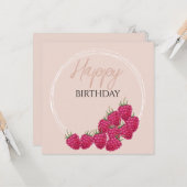 ラズベリーウォーターカラーイラストレーション カード (正面/裏面インサイチュ)