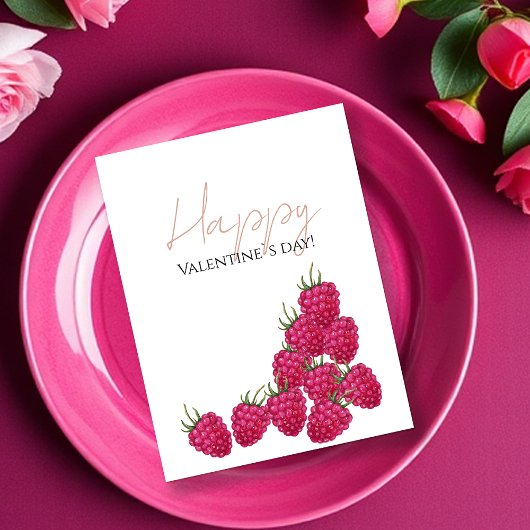 ラズベリーウォーターカラーイラストレーション ポストカード