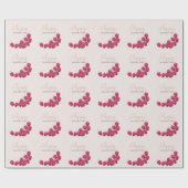 ラズベリーウォーターカラーハッピーバレンタインデー ラッピングペーパー (フラット)