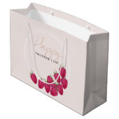 ラズベリーウォーターカラーハッピーバレンタインデー ラージペーパーバッグ (裏面アングル)