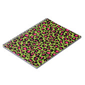 ラズベリーオンライムグリーンにヒョウ柄 ノートブック (左側)