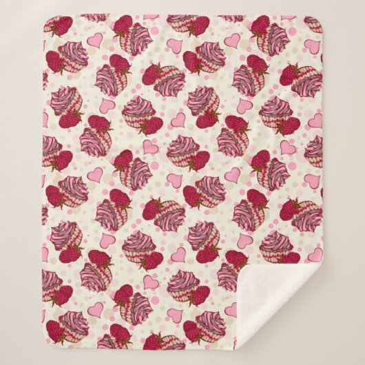 ラズベリーカップケーキ シェルパブランケット (正面)