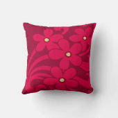 ラズベリーカラーアメリカンMoJo枕の花 クッション (裏面)