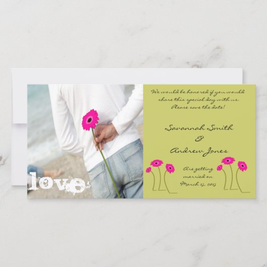 ラズベリーガーベラのライム保存日付 セーブザデート (正面)