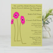 ラズベリーガーベラオンライム結婚式招待状 招待状 (スタンド正面)