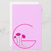 ラズベリーガーベラデイジー 便箋 (正面/裏面)