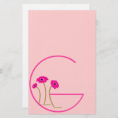 ラズベリーガーベラデイジー 便箋 (正面/裏面)