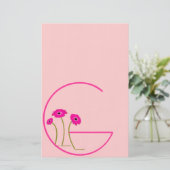 ラズベリーガーベラデイジー 便箋 (スタンド正面)