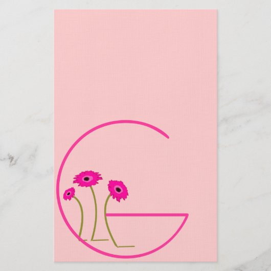 ラズベリーガーベラデイジー 便箋 (正面)