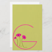 ラズベリーガーベラデイジー 便箋 (正面/裏面)