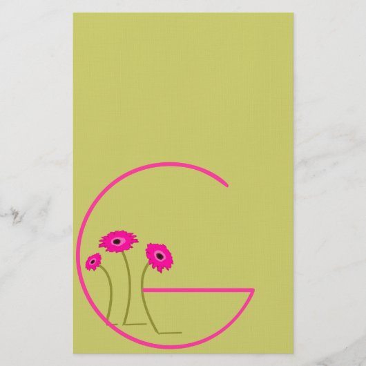 ラズベリーガーベラデイジー 便箋 (正面)