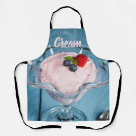 ラズベリークリームデザートとミントとフルーツのギフト エプロン