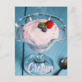 ラズベリークリームデザートとミントとフルーツのギフト シーズンポストカード (正面)