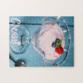 ラズベリークリームデザートとミントとフルーツのギフト ジグソーパズル (横)