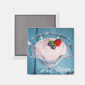 ラズベリークリームデザートとミントとフルーツのギフト マグネット (正面/裏面)