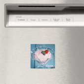 ラズベリークリームデザートとミントとフルーツのギフト マグネット (インサイチュ (食洗機))