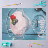 ラズベリークリームデザートとミントとフルーツのギフト 薄葉紙 (クラフト)