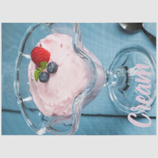 ラズベリークリームデザートとミントとフルーツのギフト 薄葉紙 (正面)