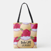 ラズベリークリームマフィンケーキトリートベークスウィート トートバッグ (裏面)
