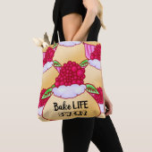 ラズベリークリームマフィンケーキトリートベークスウィート トートバッグ (クローズアップ)