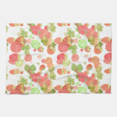 ラズベリーシームレスパターン キッチンタオル (横)
