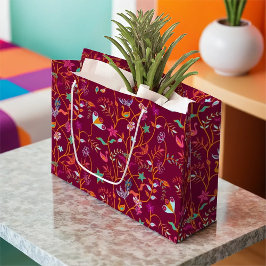 ラズベリージャコビーン模様 ラージペーパーバッグ