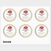 ラズベリージャムまたはゼリー缶詰瓶ラベル ラウンドシール (シート)