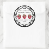 ラズベリージャムラベルのパーソナライズ ラウンドシール (バッグ)