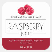 ラズベリージャム製品ラベルシール包装 スクエアシール (正面)