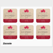 ラズベリージャム製品ラベルシール包装 スクエアシール (シート)