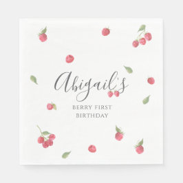 ラズベリースウィートベリーファースト誕生日パーティー スタンダードランチョンナプキン