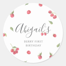 ラズベリースウィートベリーファースト誕生日パーティー ラウンドシール
